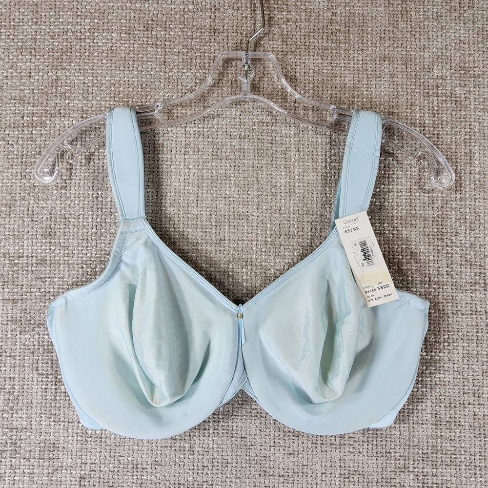 Wacoal Bodysuede Underwire Bra 85185 Womens 38DD Aqua Full Coverage Seamless NEW